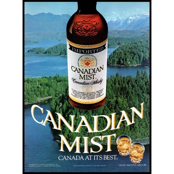 1985 Canadian Mist Whisky Whiskey Vintage Print Ad Pacific Coast Rim Wall Art - Picture 1 of 1